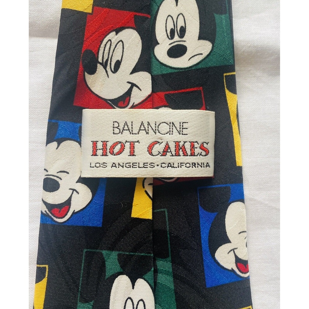 VintageMickey Mouse Necktie Balancine Hot Cakes Mens Neck Tie Disney - Picture 2 of 6